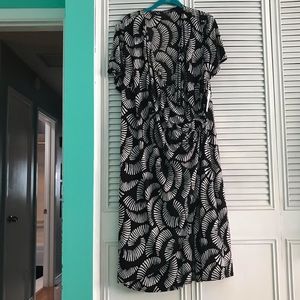 Black and white wrap dress